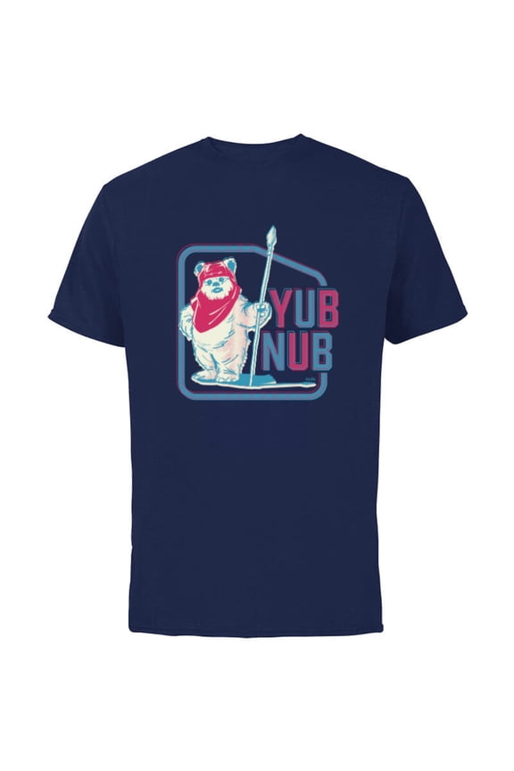 Return of the Jedi Ewok Yub Nub Retro - Short Sleeve Cotton T-Shirt for Adults - Customized-Navy