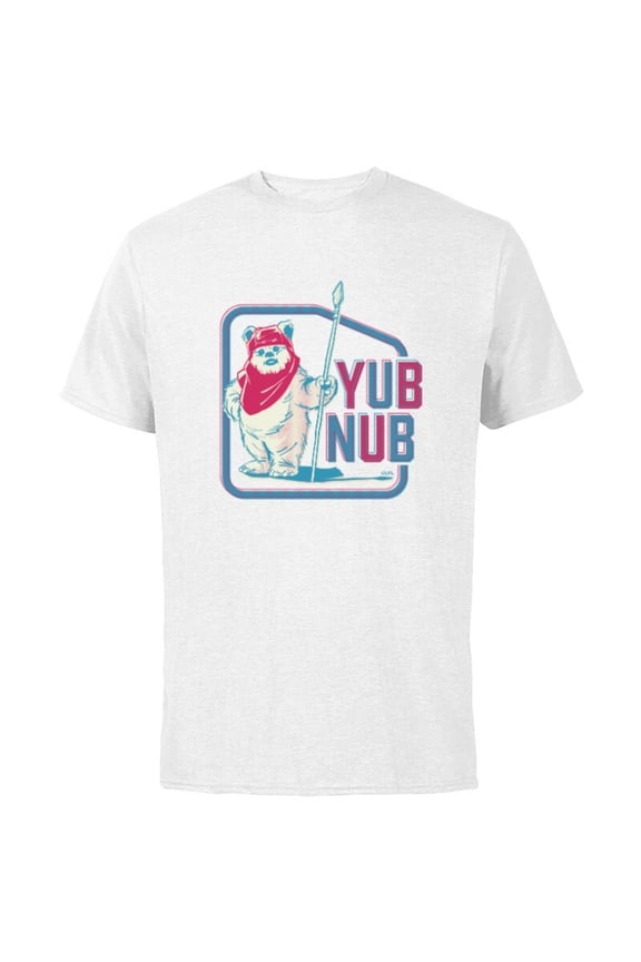 Return of the Jedi Ewok Yub Nub Retro - Short Sleeve Cotton T-Shirt for Adults - Customized-White