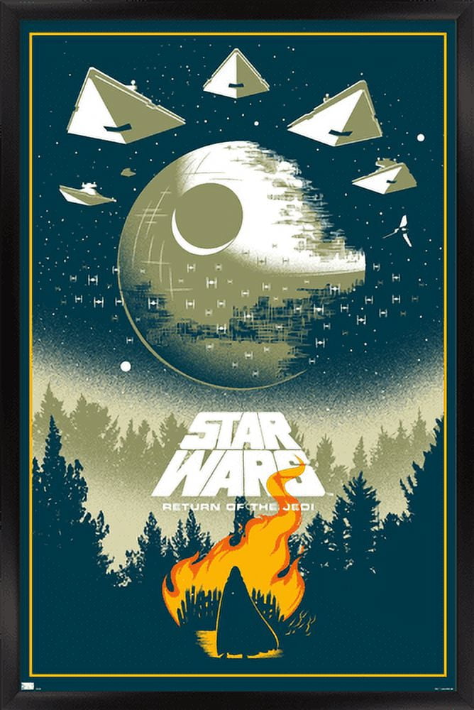 Star Wars: Return of the Jedi - Funeral Wall Poster, 14.725" x 22.375", Framed
