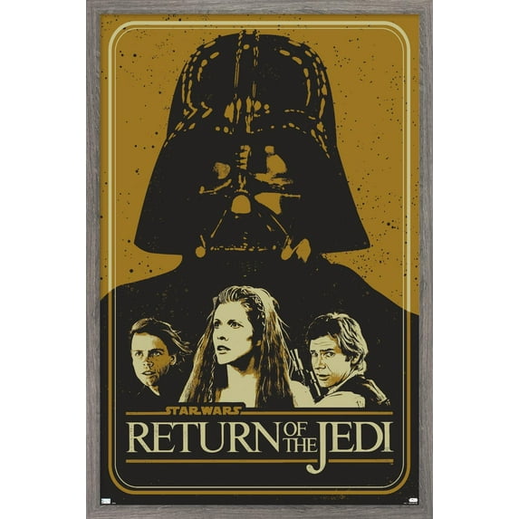 Star Wars: Return of the Jedi - Gold Illustration Wall Poster, 14.725" x 22.375" Framed