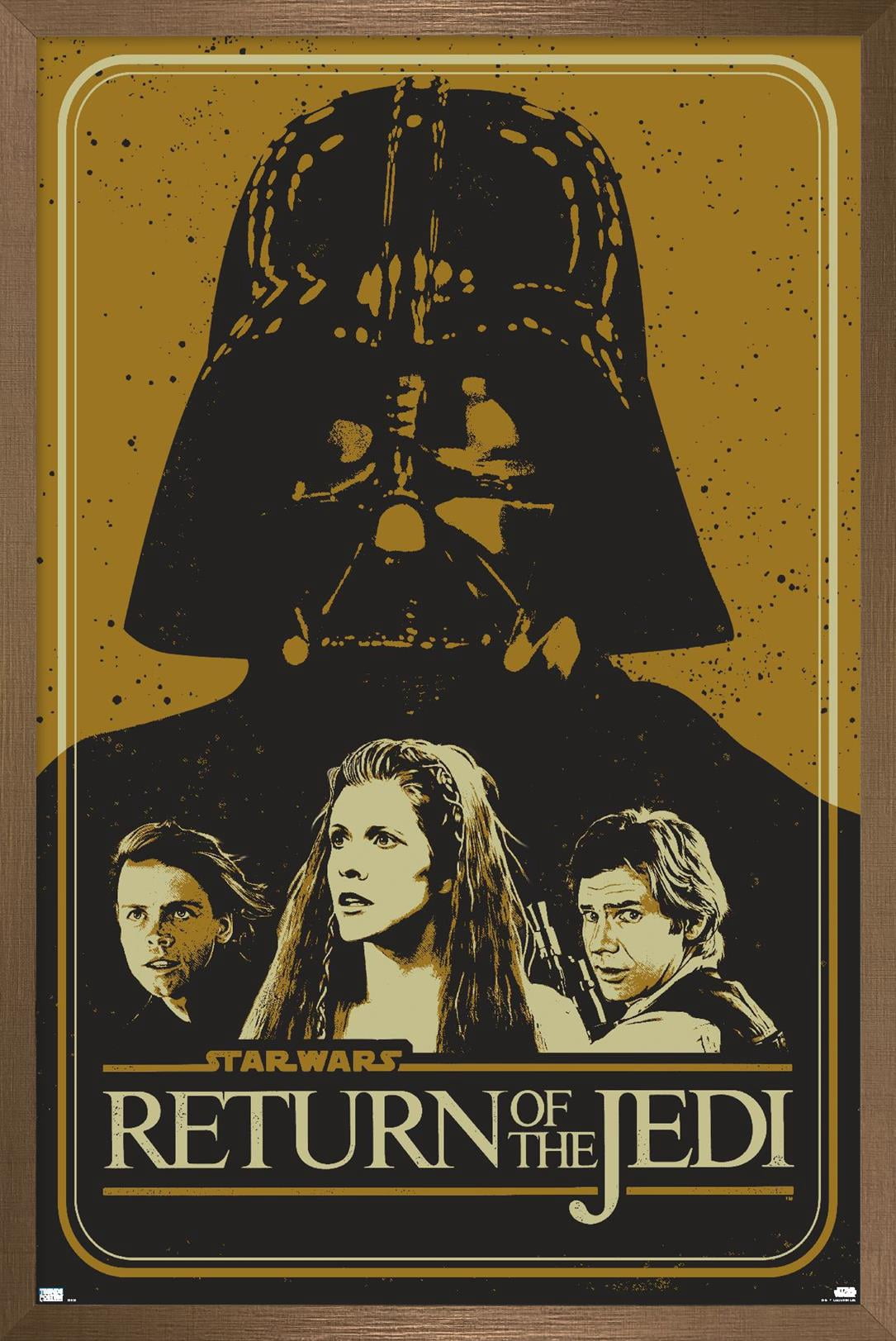 Star Wars: Return of the Jedi - Gold Illustration Wall Poster, 22.375" x 34" Framed