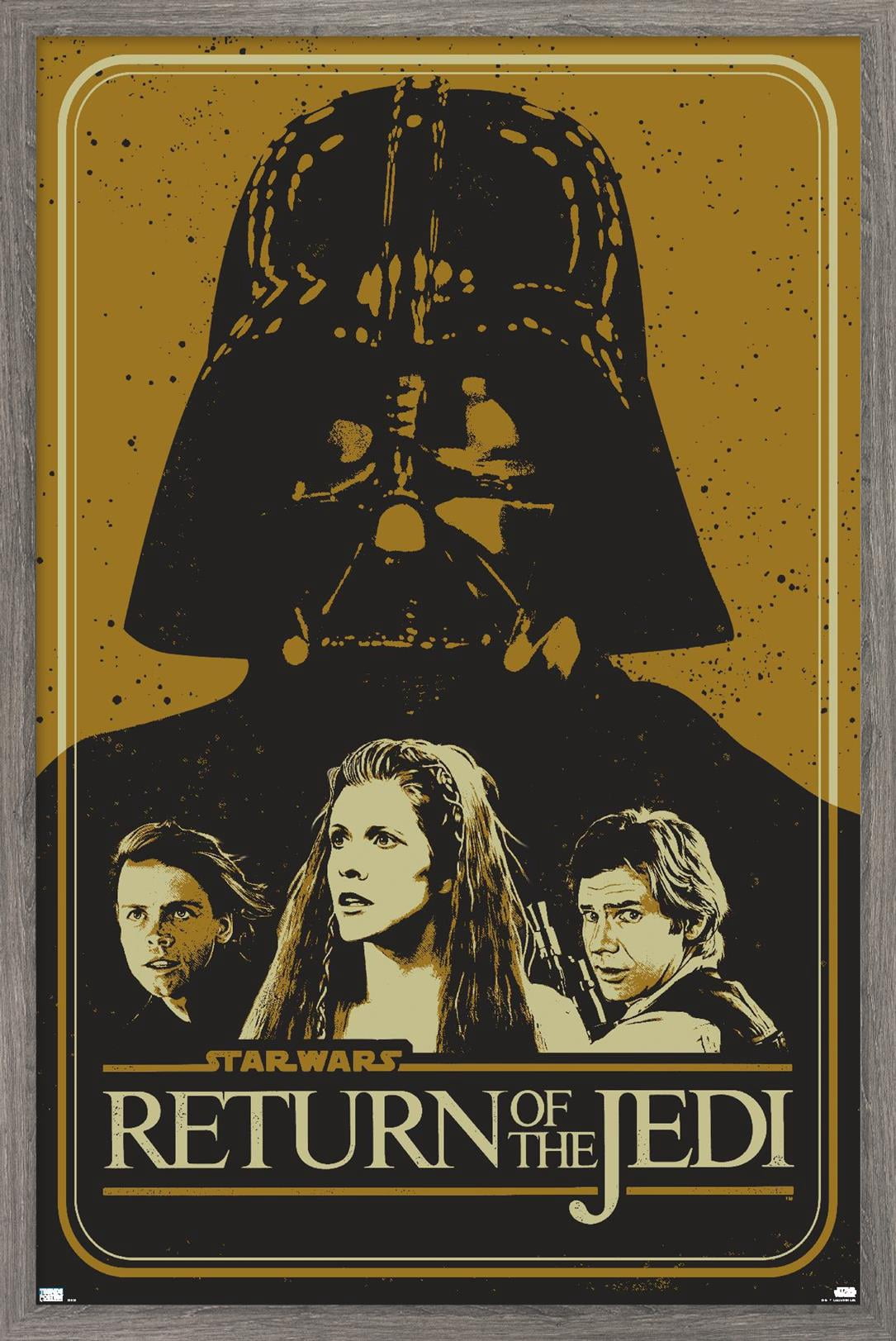 Star Wars: Return of the Jedi - Gold Illustration Wall Poster, 22.375" x 34" Framed
