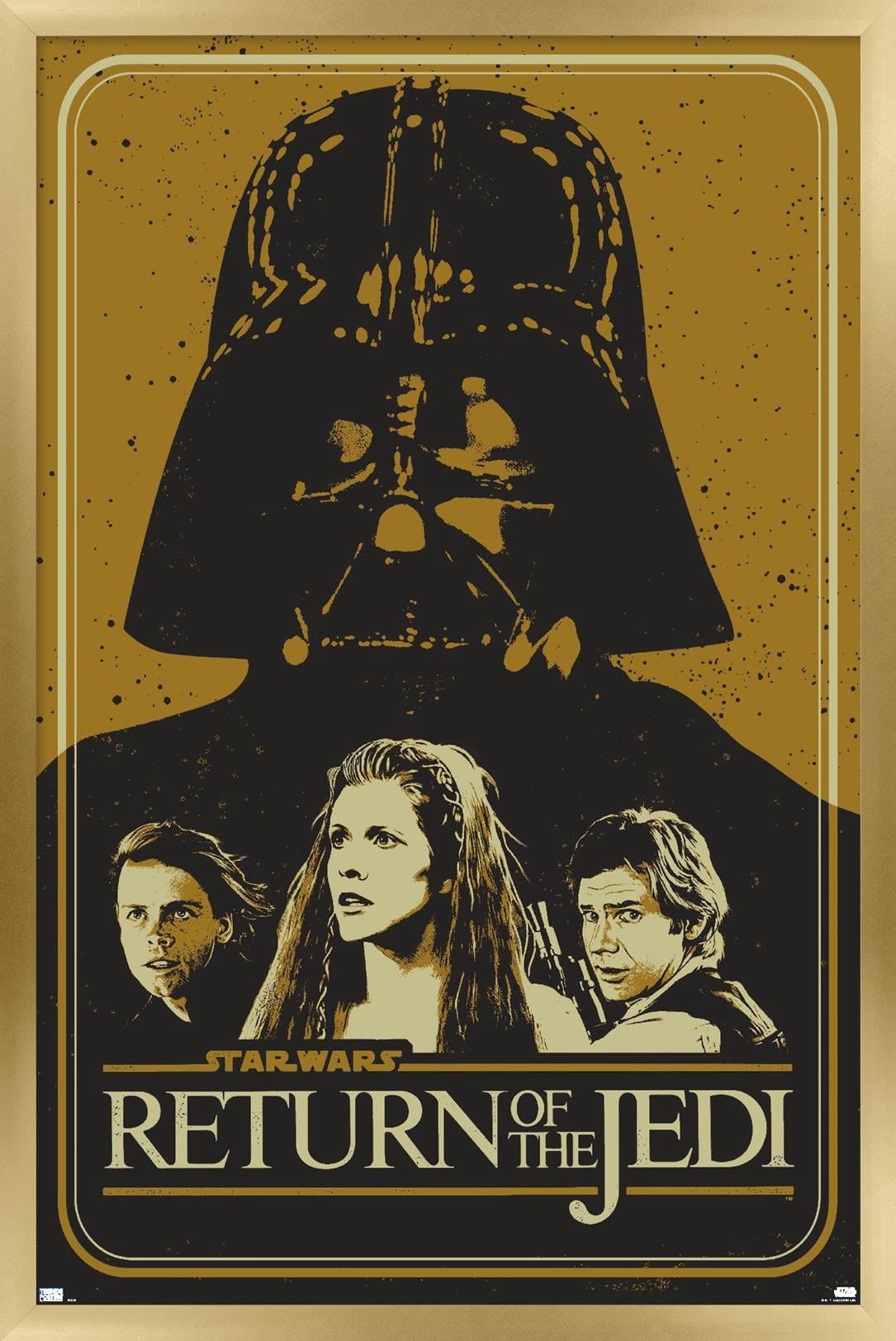 Star Wars: Return of the Jedi - Gold Illustration Wall Poster, 22.375" x 34" Framed