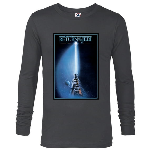 Star Wars Return of the Jedi Lightsaber Movie Poster - Long Sleeve T-Shirt for Men - Customized-Charcoal Heather
