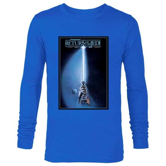 Star Wars Return of the Jedi Lightsaber Movie Poster - Long Sleeve T-Shirt for Men - Customized-Navy