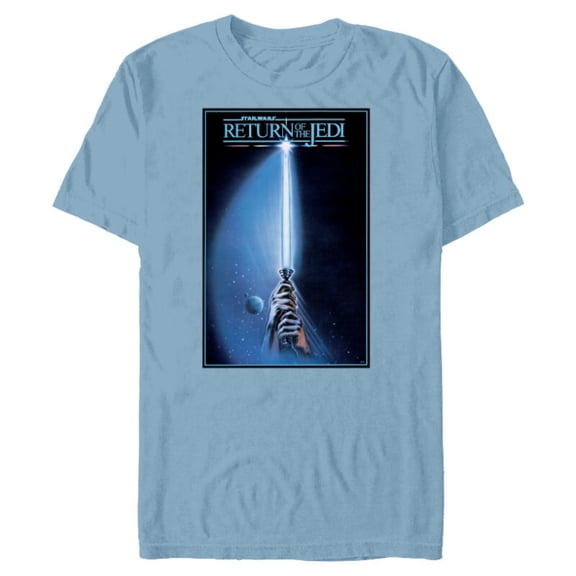 Star Wars Return of the Jedi Luke Lightsaber Vintage Poster - Short Sleeve Blended T-Shirt for Adults - Customized-Ocean Blue