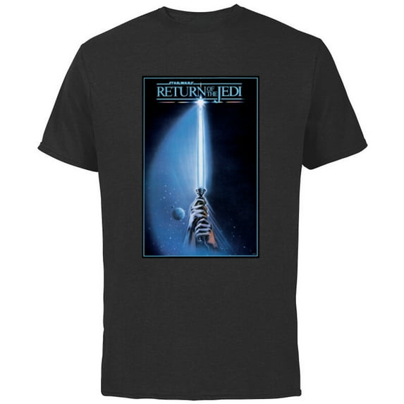 Star Wars Return of the Jedi Luke Lightsaber Vintage Poster - Short Sleeve Cotton T-Shirt for Adults - Customized-Black