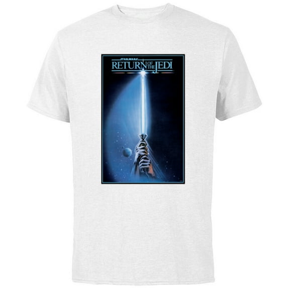 Star Wars Return of the Jedi Luke Lightsaber Vintage Poster - Short Sleeve Cotton T-Shirt for Adults - Customized-White