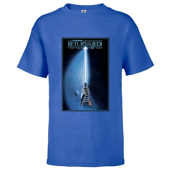 Star Wars Return of the Jedi Luke Lightsaber Vintage Poster - Short Sleeve T-Shirt for Kids - Customized-Royal