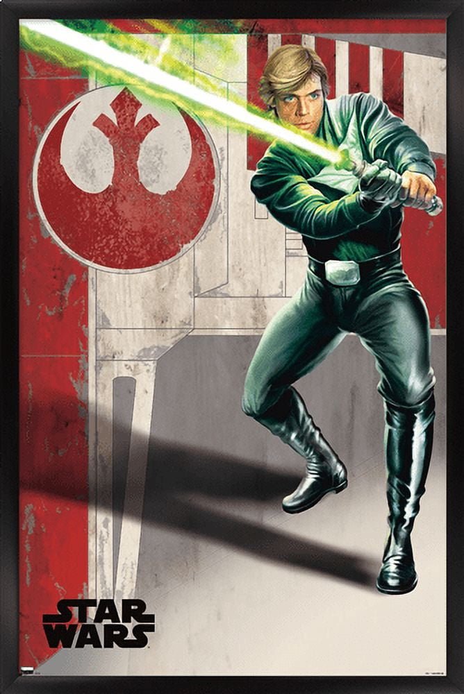 Star Wars: Return of the Jedi - Luke Wall Poster, 14.725" x 22.375", Framed