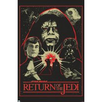 Star Wars: Return of the Jedi - Red Outline Illustration Wall Poster, 22.375" x 34"