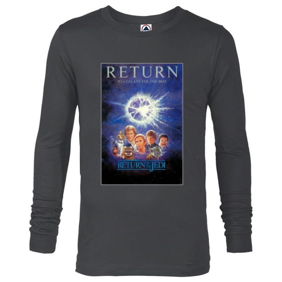 Star Wars Return of the Jedi Return to a Galaxy Poster - Long Sleeve T-Shirt for Men - Customized-Charcoal Heather