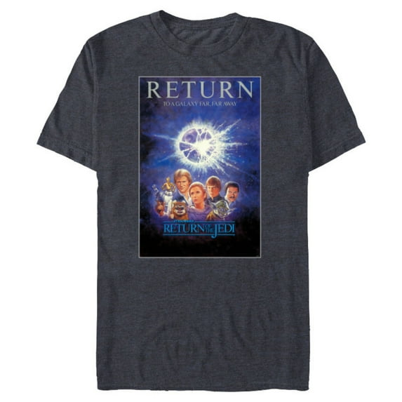 Star Wars Return of the Jedi Return to a Galaxy Poster - Short Sleeve Blended T-Shirt for Adults - Customized-Denim Snow Heather