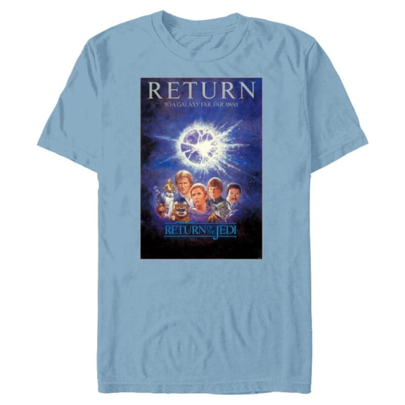 Star Wars Return of the Jedi Return to a Galaxy Poster - Short Sleeve Blended T-Shirt for Adults - Customized-Ocean Blue