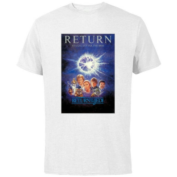 Star Wars Return of the Jedi Return to a Galaxy Poster - Short Sleeve Cotton T-Shirt for Adults - Customized-White