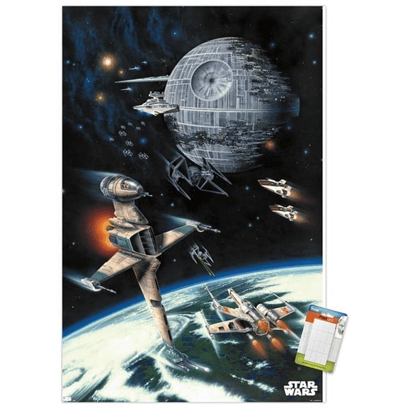 Star Wars: Return of the Jedi - Space Battle Wall Poster, 22.375" x 34"