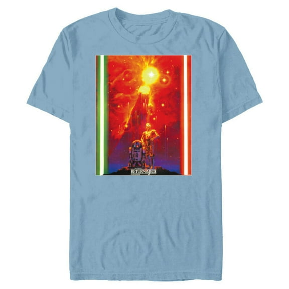 Star Wars Return of the Jedi Starfall Japan Vintage Poster - Short Sleeve Blended T-Shirt for Adults - Customized-Ocean Blue