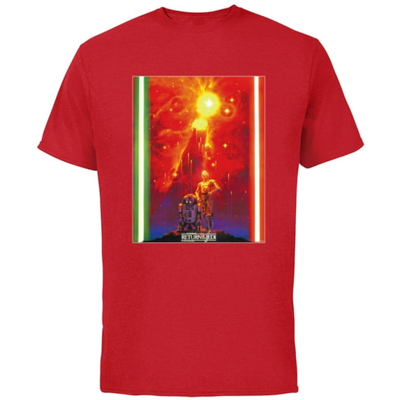 Star Wars Return of the Jedi Starfall Japan Vintage Poster - Short Sleeve Cotton T-Shirt for Adults - Customized-Red