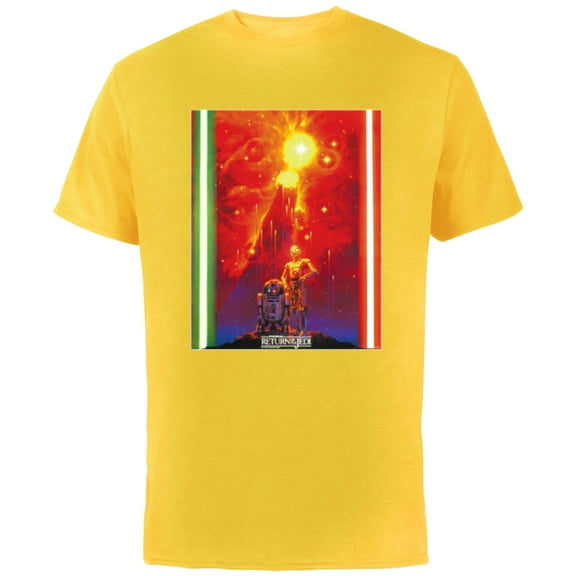 Star Wars Return of the Jedi Starfall Japan Vintage Poster - Short Sleeve Cotton T-Shirt for Adults - Customized-Yellow