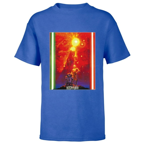 Star Wars Return of the Jedi Starfall Japan Vintage Poster - Short Sleeve T-Shirt for Kids - Customized-Royal