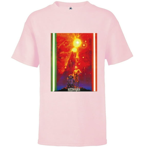 Star Wars Return of the Jedi Starfall Japan Vintage Poster - Short Sleeve T-Shirt for Kids - Customized-Soft Pink