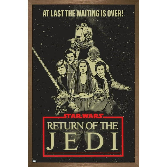 Star Wars: Return of the Jedi - The Wait Is Over Wall Poster, 14.725" x 22.375" Framed