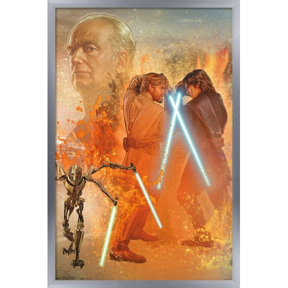 Star Wars: Revenge Of The Sith - Celebration Mural Wall Poster, 14.725" x 22.375", Framed