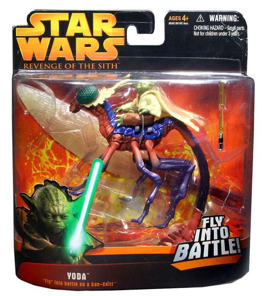 Star Wars Revenge of the Sith 2005 Deluxe Yoda on Can-Cell Action