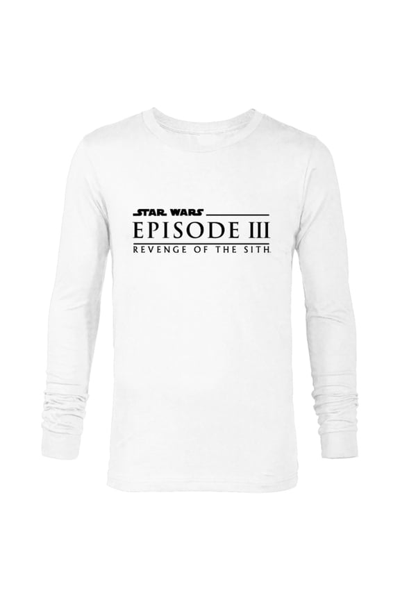 Revenge of the Sith Episode 3 Movie Logo - Long Sleeve T-Shirt for Men - Customized-White