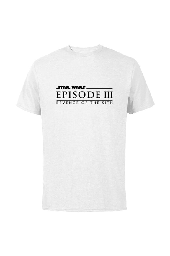 Revenge of the Sith Episode 3 Movie Logo - Short Sleeve Cotton T-Shirt for Adults - Customized-White