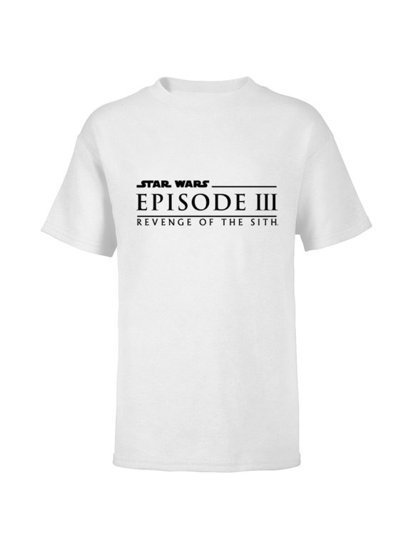 Revenge of the Sith Episode 3 Movie Logo - Short Sleeve T-Shirt for Kids - Customized-White