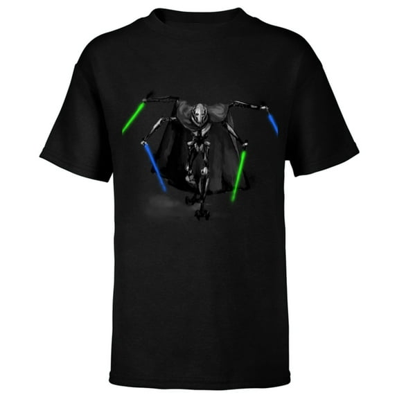 Star Wars Revenge of the Sith General Grievous - Short Sleeve T-Shirt for Kids -Customized-Black