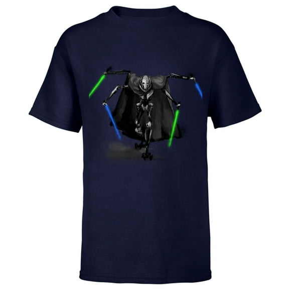 Star Wars Revenge of the Sith General Grievous - Short Sleeve T-Shirt for Kids -Customized-Navy