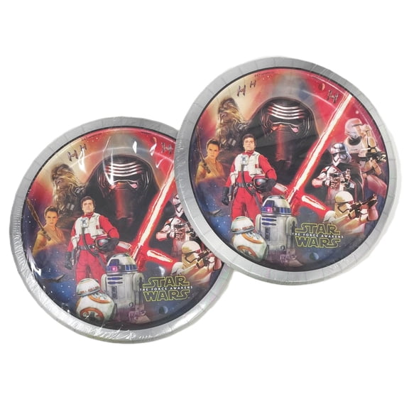 Star Wars Rey Luke Skywalker Chewie & More Large 8-5/8" Party Plates - 2 Packs of 8 - 16 Total
