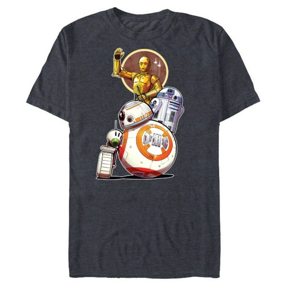 Star Wars Rise of Skywalker Droids Collage - Short Sleeve Blended T-Shirt for Adults - Customized-Navy Heather