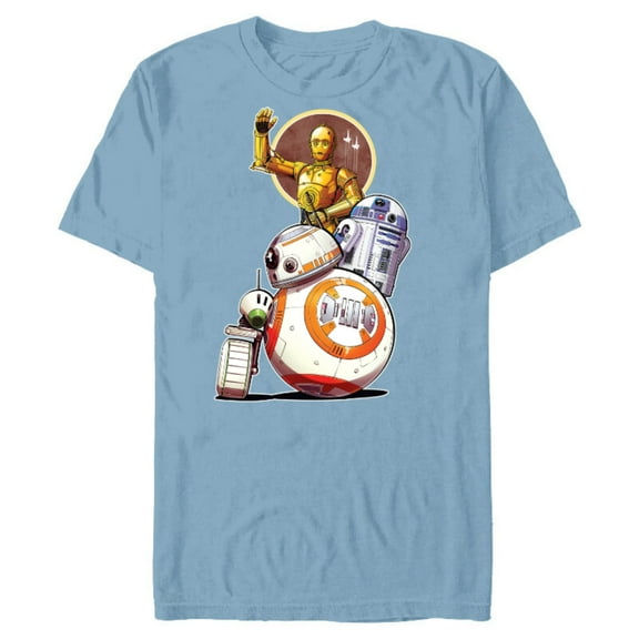 Star Wars Rise of Skywalker Droids Collage - Short Sleeve Blended T-Shirt for Adults - Customized-Ocean Blue