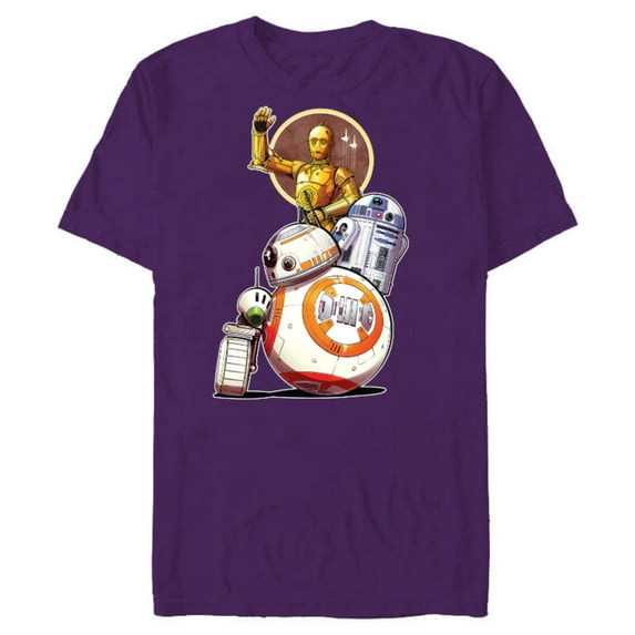 Star Wars Rise of Skywalker Droids Collage - Short Sleeve Blended T-Shirt for Adults - Customized-Purple