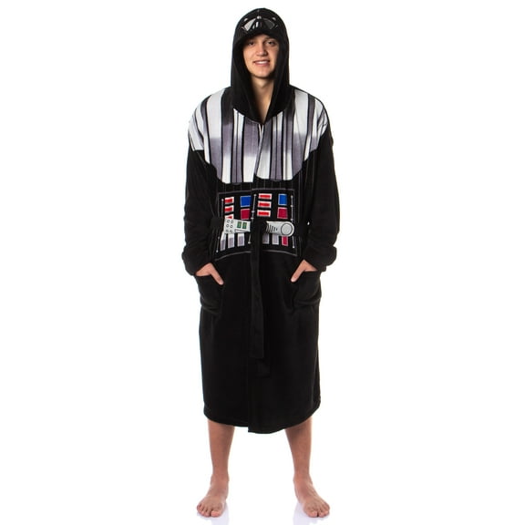 Star Wars Robe Adult Hooded Self-Tie Fleece Bathrobe