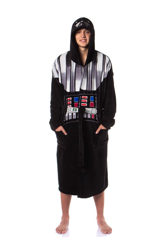Star Wars Robe Adult Hooded Self-Tie Fleece Bathrobe