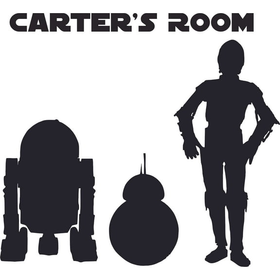 Star Wars Robot Clone Cartoon Character Design Customized Wall Art Vinyl Decal - Custom Vinyl Wall Art - Personalized Name - Baby Girls Boy Bedroom Decal Room Wall Sticker Decoration Size (10x8 inch)