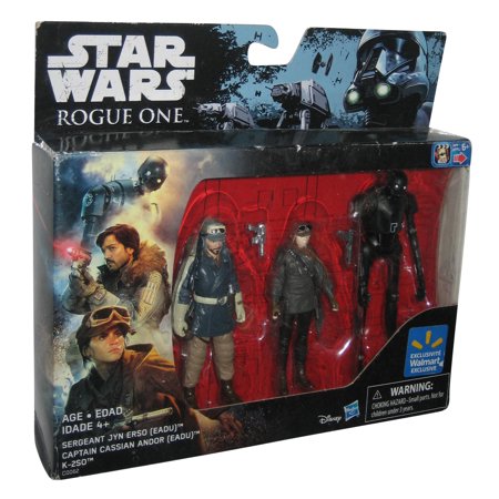 Star Wars Rogue One (2016) Sergeant Jyn Erso, Captain Cassian Andor & K-2SO Figure Set 3-Pack