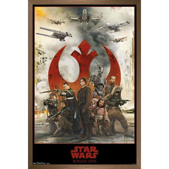 Star Wars: Rogue One - Assemble Wall Poster, 14.725" x 22.375", Framed