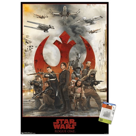 Star Wars: Rogue One - Assemble Wall Poster with Push Pins, 22.375" x 34"
