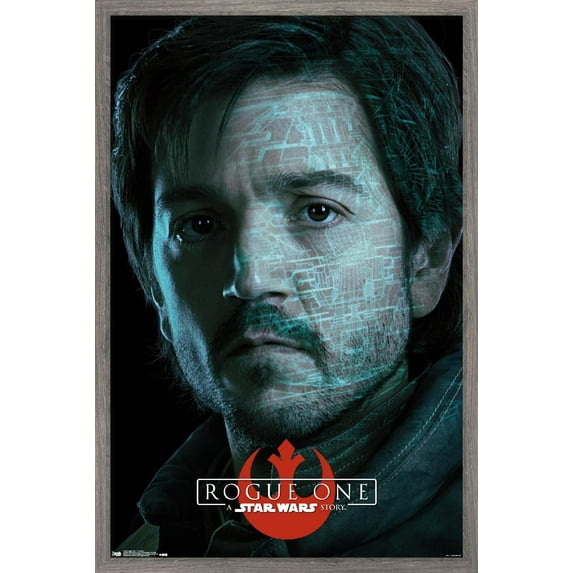 Star Wars: Rogue One - Cassian Wall Poster, 14.725" x 22.375", Framed
