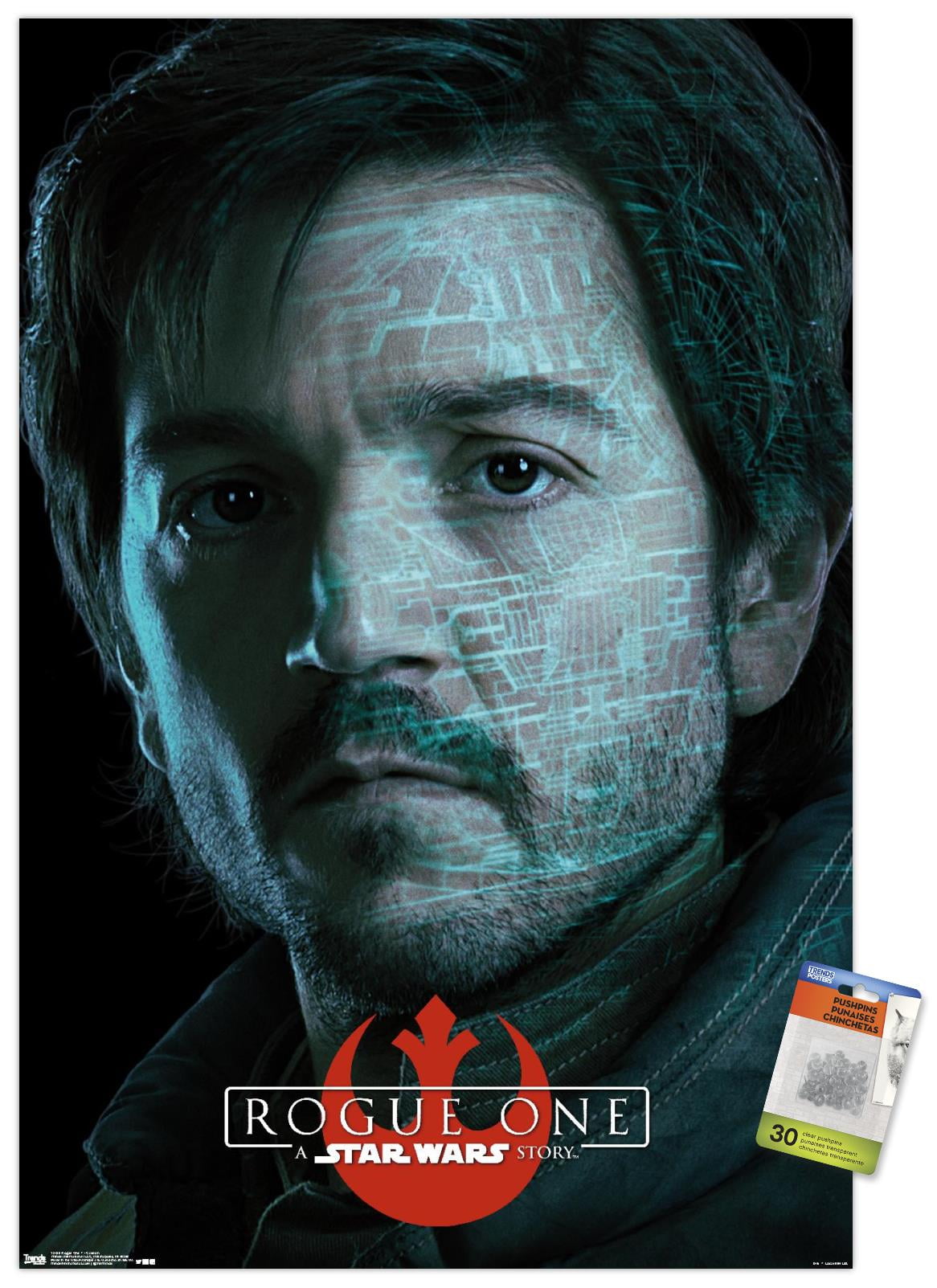 Star Wars: Rogue One - Cassian Wall Poster with Push Pins, 22.375" x 34"