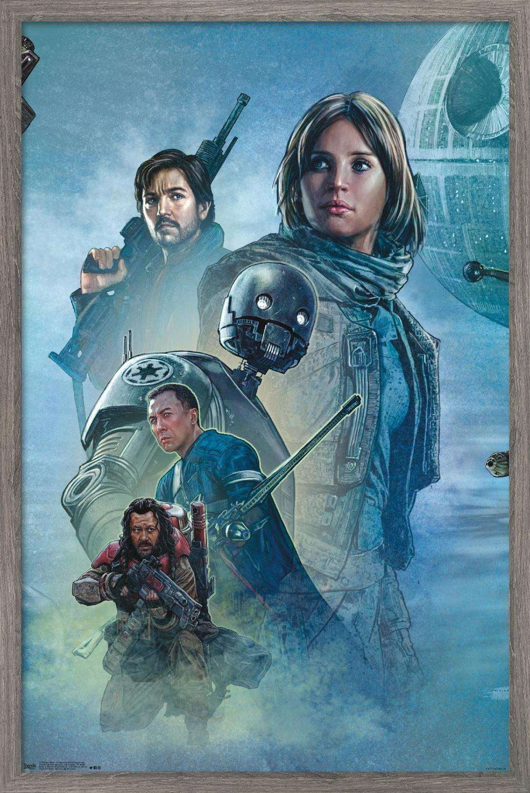 Star Wars: Rogue One - Celebration Mural Wall Poster, 22.375" x 34", Framed