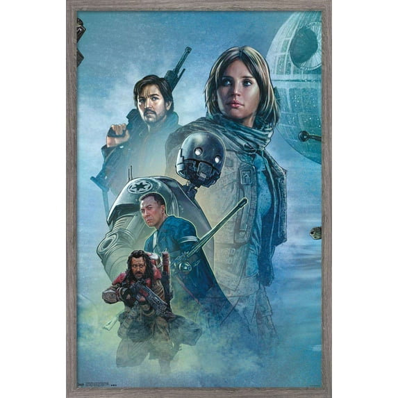 Star Wars: Rogue One - Celebration Mural Wall Poster, 22.375" x 34", Framed