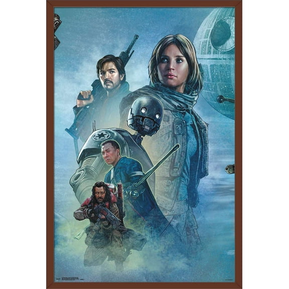 Star Wars: Rogue One - Celebration Mural Wall Poster, 22.375" x 34", Framed