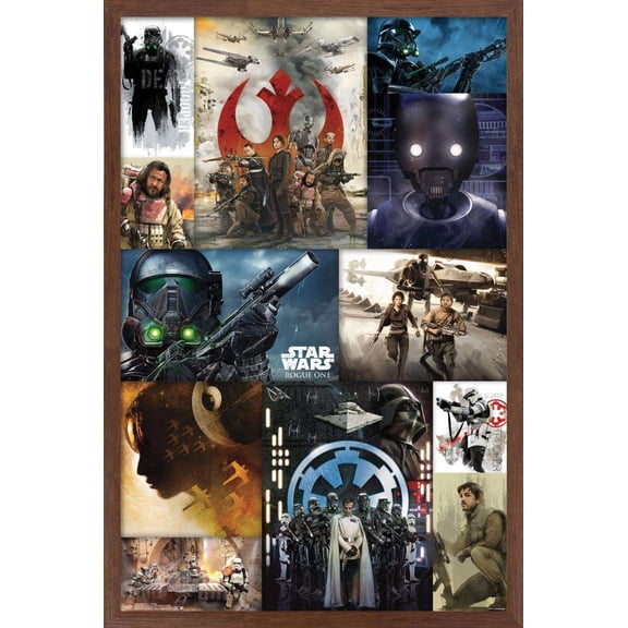 Star Wars: Rogue One - Collage Wall Poster, 14.725" x 22.375", Framed