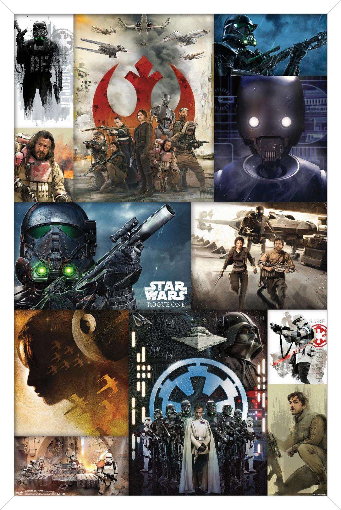 Star Wars: Rogue One - Collage Wall Poster, 14.725" x 22.375", Framed